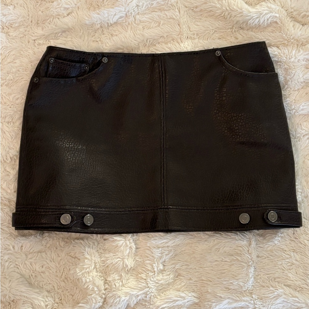 Black Leather Mini Skirt